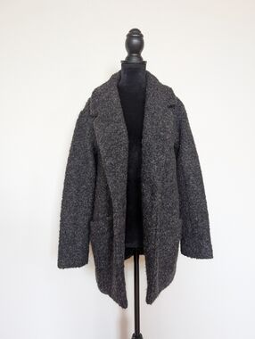 Grey/Charcoal Teddy Aritzia Wilfred Wool Bend Spring Jacket Size XXS